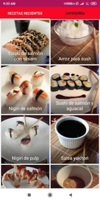 Recetas de comida Japonesa android App screenshot 0