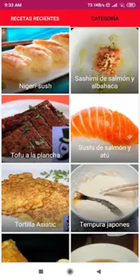 Recetas de comida Japonesa android App screenshot 2