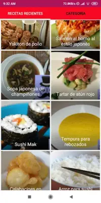 Recetas de comida Japonesa android App screenshot 5